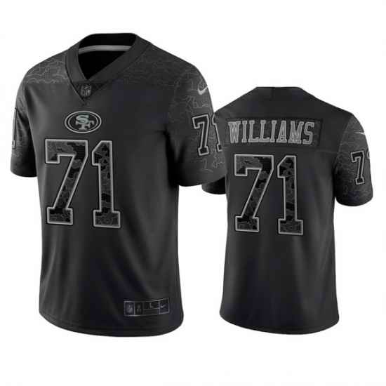 Men San Francisco 49ers 71 Trent Williams Black Reflective Limited Stitched Football Jersey